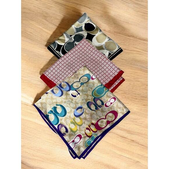 Bundle of Coach Signature Silk Scarves - Picture 1 of 8